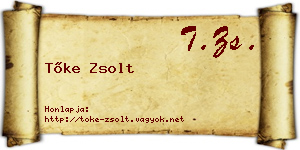 Tőke Zsolt névjegykártya